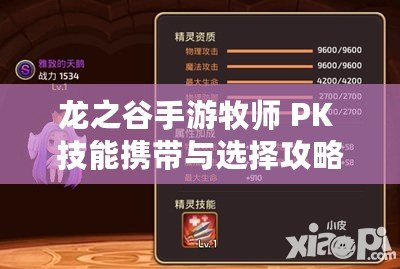 龍之谷手游牧師 PK 技能攜帶與選擇攻略