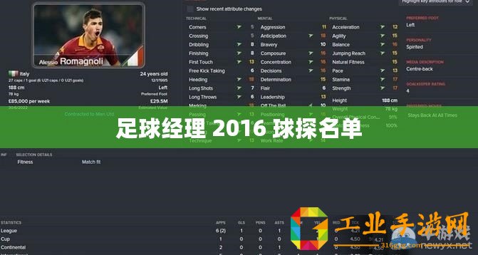 足球經(jīng)理 2016 球探名單