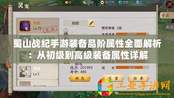 蜀山戰(zhàn)紀手游裝備品階屬性全面解析：從初級到高級裝備屬性詳解