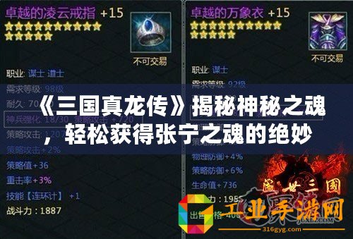 《三國真龍傳》揭秘神秘之魂，輕松獲得張寧之魂的絕妙方法！
