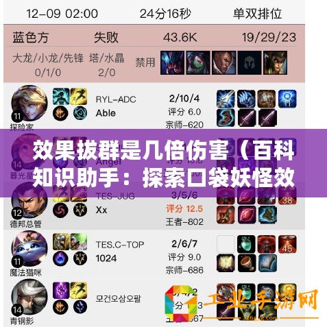 效果拔群是幾倍傷害（百科知識(shí)助手：探索口袋妖怪效果差強(qiáng)人意的奧秘）